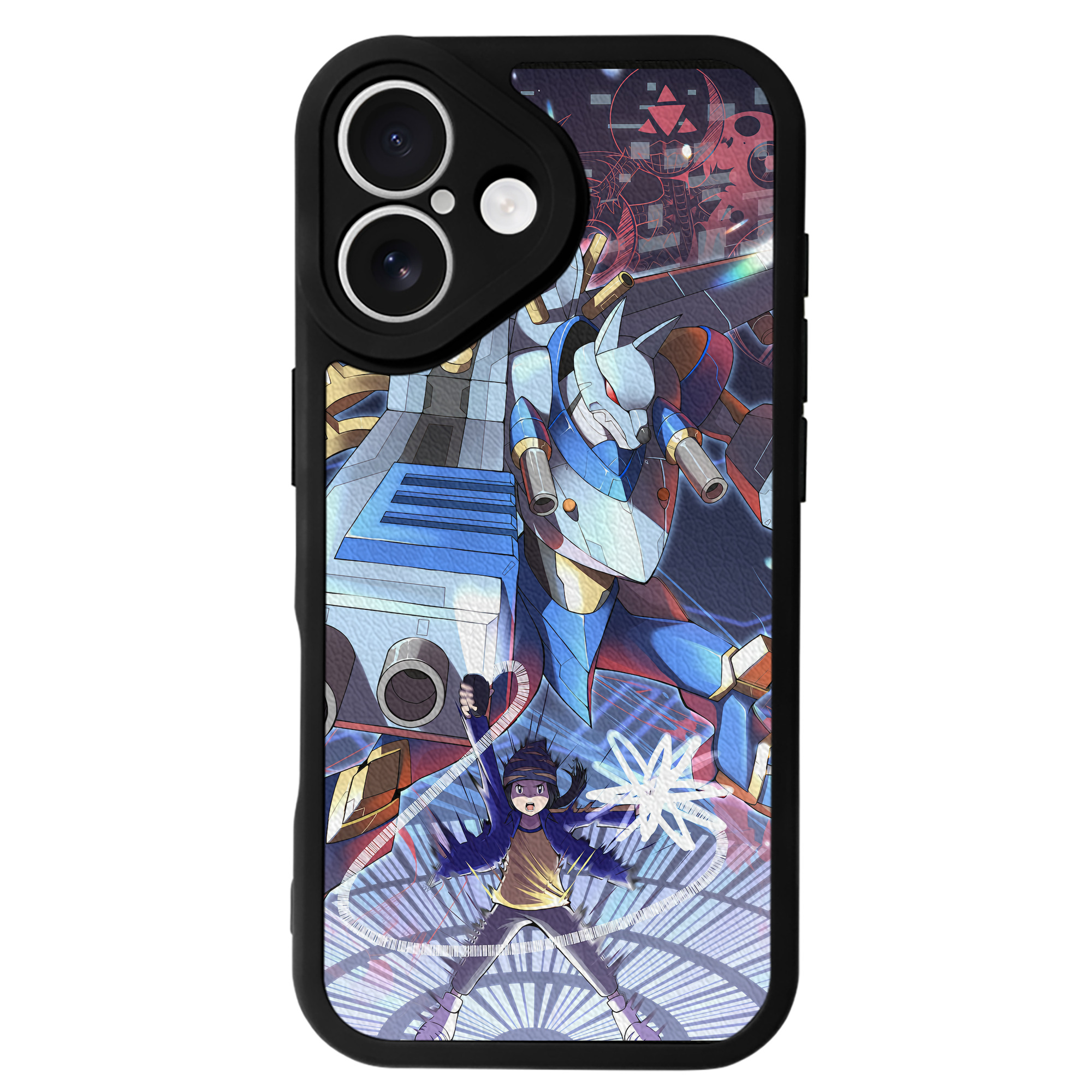 （画像用） Digimon デジタルモンスター/デジモン 【iPhone 16シリーズ対応】シリコンスマホケース（レザー調） 材質：シリコン